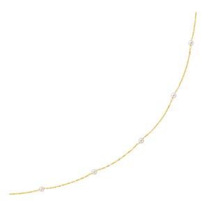 14k Yellow Gold Necklace with White Pearls