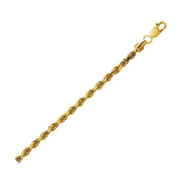 Lite Rope Chain Bracelet in 10k Yellow Gold (3.2 mm)