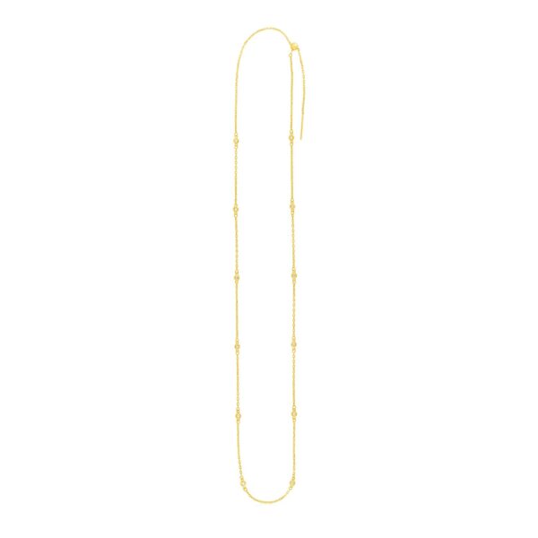 Endless Adjustable Diamond Pendant Chain in 14k Yellow Gold (3.0mm)