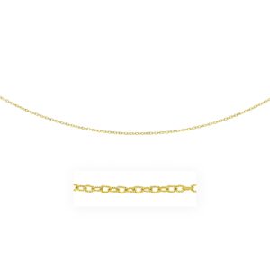 2.5mm 14k Yellow Gold Pendant Chain with Textured Links