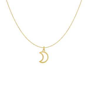 14k Yellow Gold Necklace with Moon