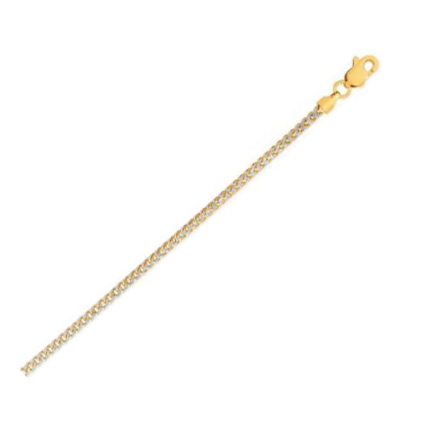 2.3mm 14k Yellow Gold Round Pave Franco Chain