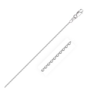 18k White Gold Round Cable Chain 1.5mm