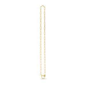 14k Yellow Gold Heart Element Paperclip Necklace