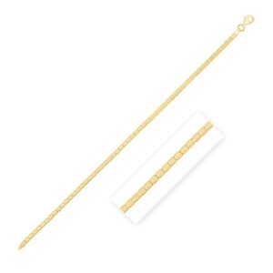 14k Yellow Gold 7 inch Mini Cube Bracelet (2.60 mm)