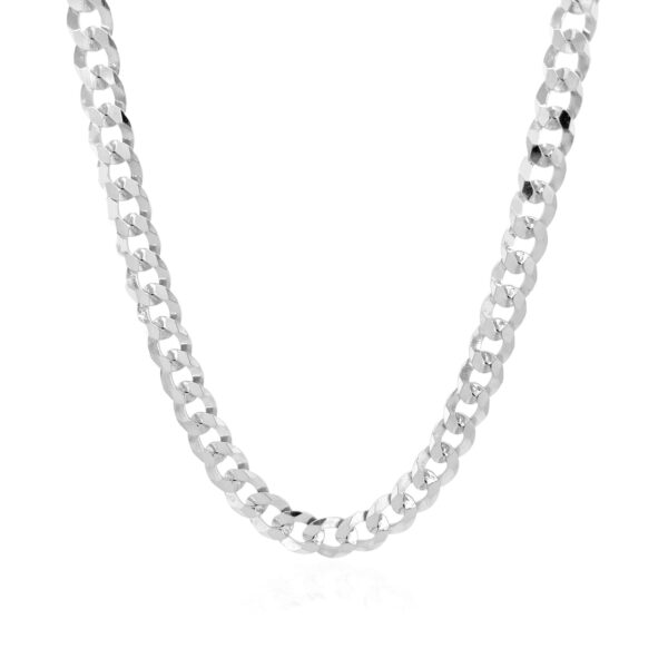 5.7mm 14k White Gold Solid Curb Chain - Image 3