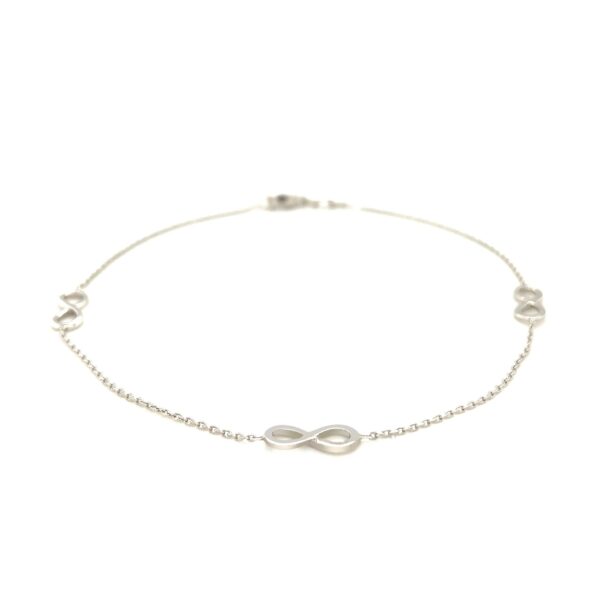 Sterling Silver Anklet with Infinity Symbols - Image 2