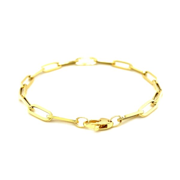 14K Yellow Gold Bold Paperclip Chain Bracelet - Image 4