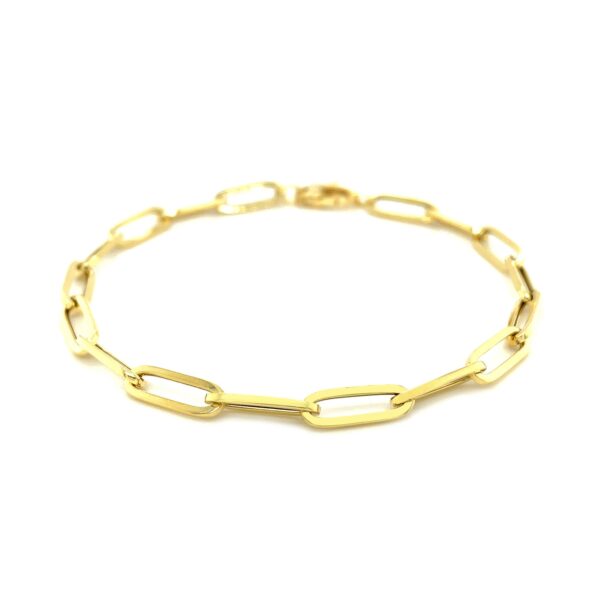 14K Yellow Gold Bold Paperclip Chain Bracelet - Image 2