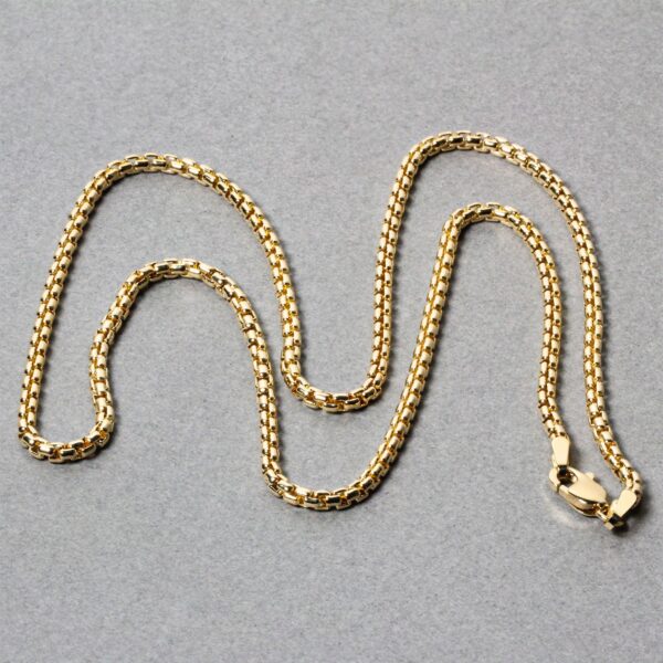 14k Yellow Gold Solid Round Box Chain 2.5 mm - Image 4