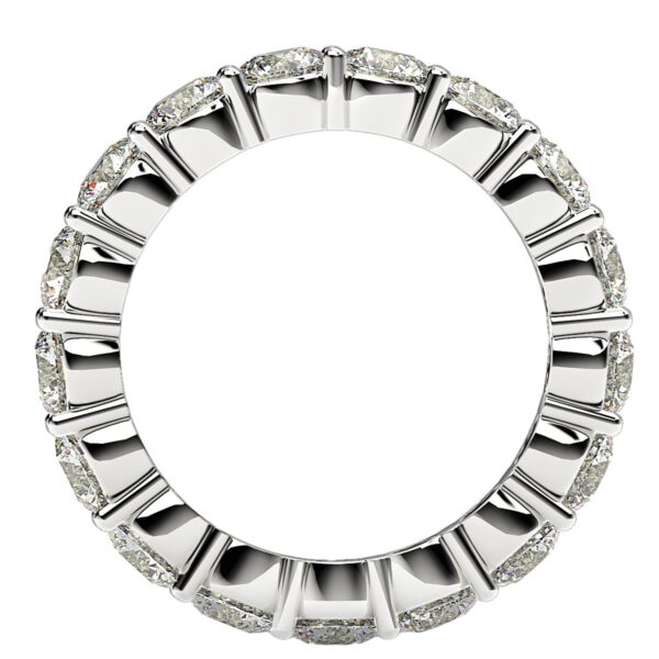 Round Cut Lab Grown Diamond Eternity Ring in 14k White Gold (3 cttw FG/VS2) - Image 4