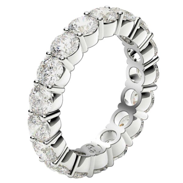 Round Cut Lab Grown Diamond Eternity Ring in 14k White Gold (3 cttw FG/VS2) - Image 3