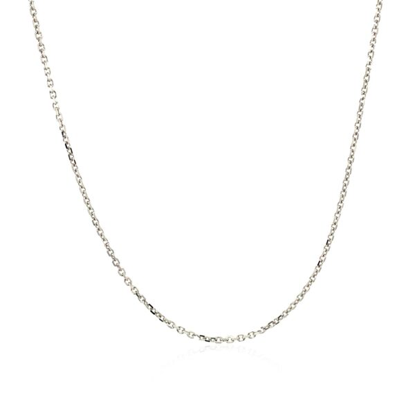 14k White Gold Diamond Cut Cable Link Chain 1.1mm - Image 2