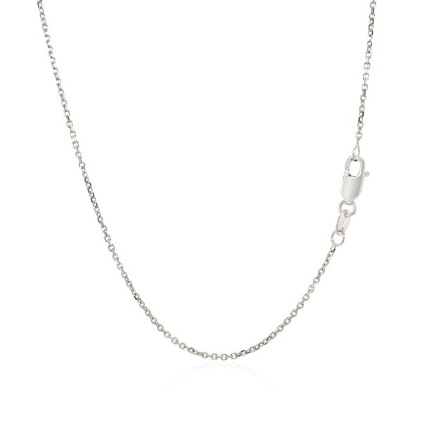 14k White Gold Diamond Cut Cable Link Chain 1.1mm - Image 3