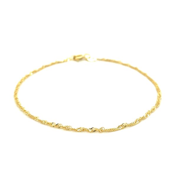 10k Yellow Gold Singapore Anklet 1.5mm - Image 3