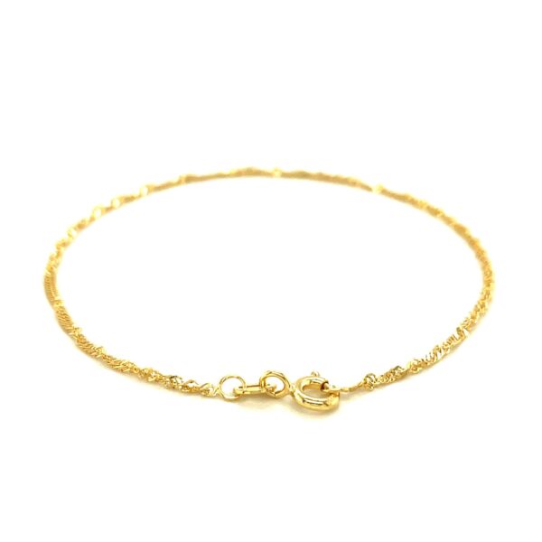 10k Yellow Gold Singapore Anklet 1.5mm - Image 2