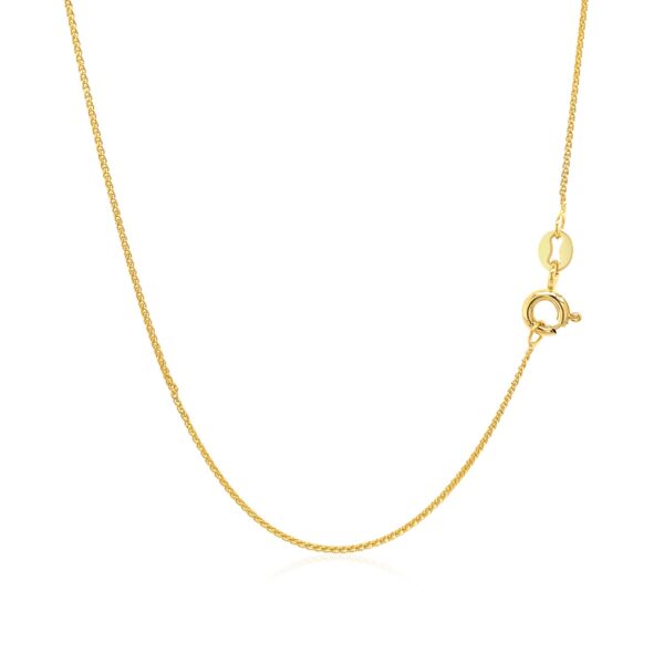 14k Yellow Gold Diamond Cut Round Wheat Chain 0.6mm - Image 4