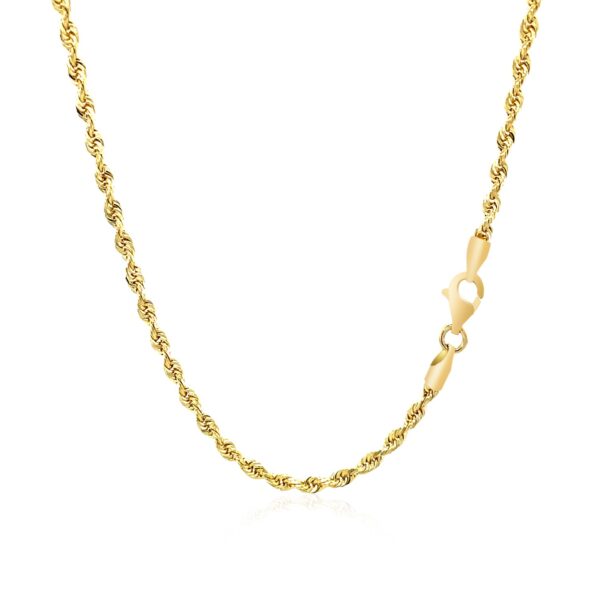 2.5mm 10k Yellow Gold Solid Diamond Cut Rope Chain - Image 6