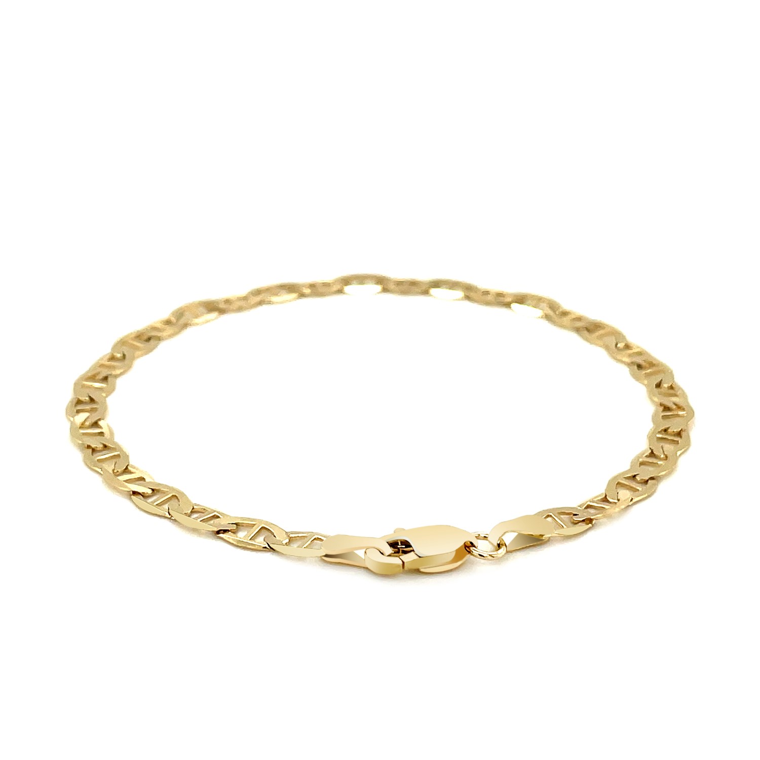 4.5mm 10k Yellow Gold Mariner Link Bracelet - Image 3