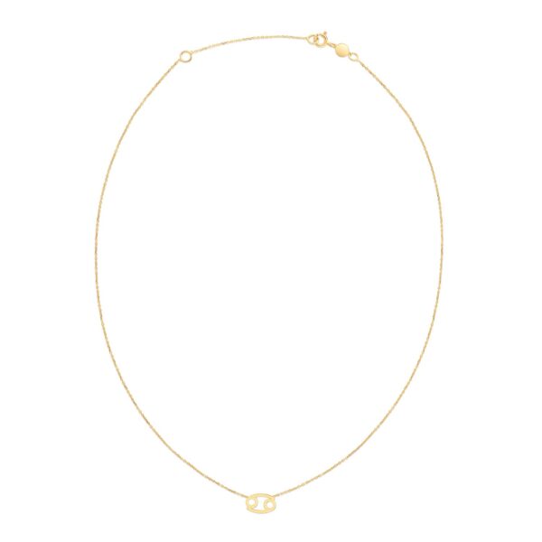 14K Yellow Gold Cancer Necklace - Image 3