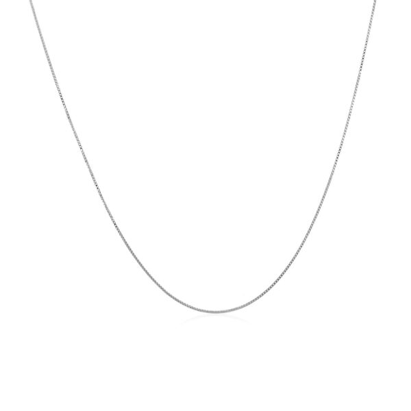 14k White Gold Classic Box Chain 0.4mm - Image 4