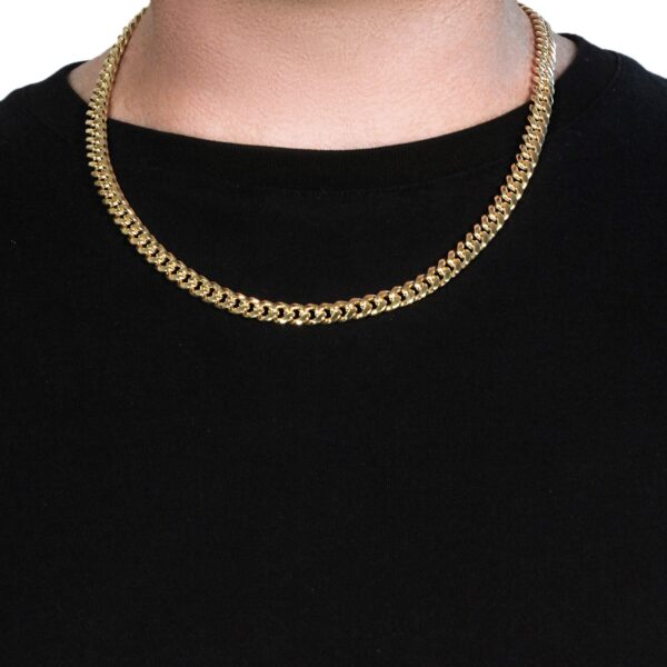 7.5mm 14k Yellow Gold Semi Solid Miami Cuban Chain - Image 10