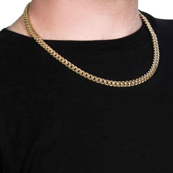 7.5mm 14k Yellow Gold Semi Solid Miami Cuban Chain - Image 7