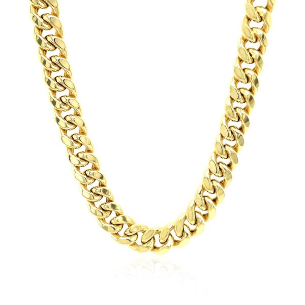 7.5mm 14k Yellow Gold Semi Solid Miami Cuban Chain - Image 6