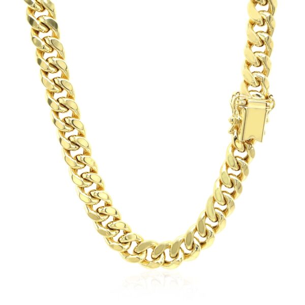 7.5mm 14k Yellow Gold Semi Solid Miami Cuban Chain - Image 5