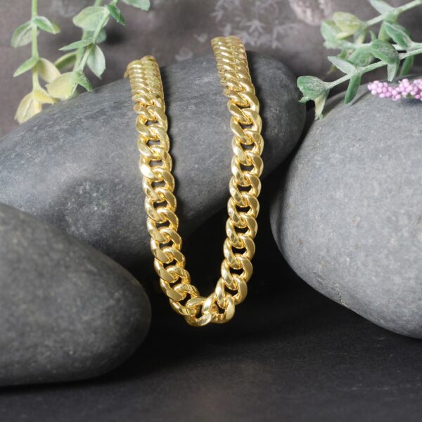 7.5mm 14k Yellow Gold Semi Solid Miami Cuban Chain - Image 4