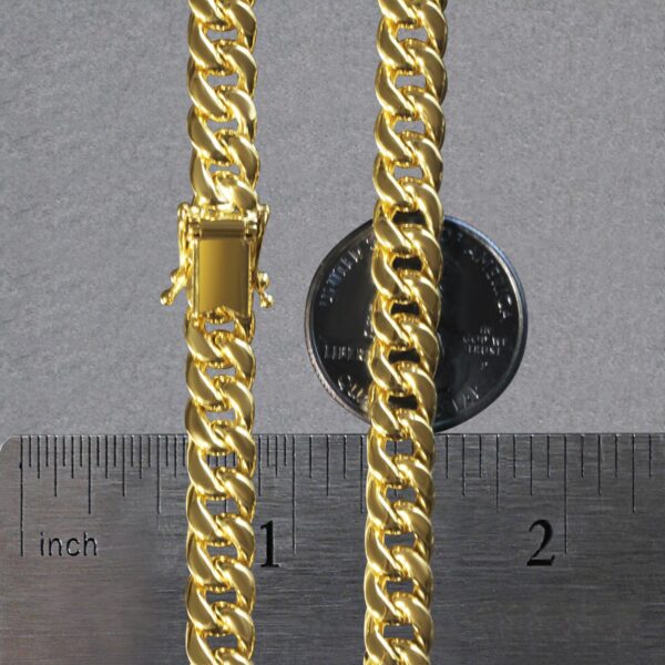 7.5mm 14k Yellow Gold Semi Solid Miami Cuban Chain - Image 12