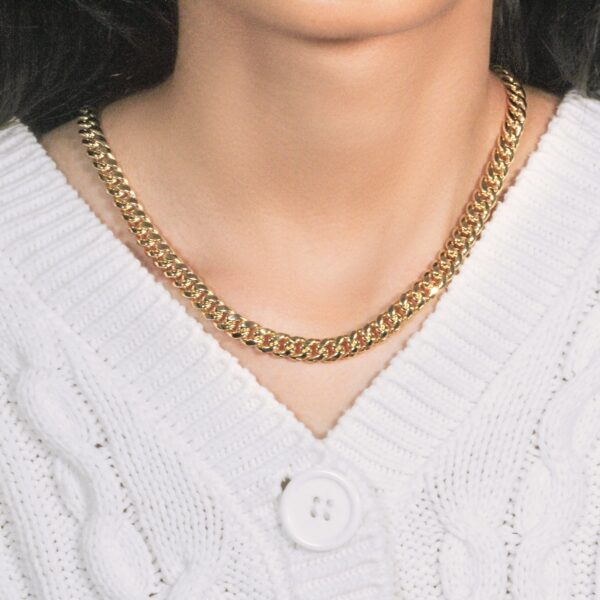 7.5mm 14k Yellow Gold Semi Solid Miami Cuban Chain - Image 8