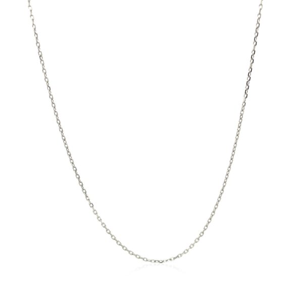 14k White Diamond Cut Cable Link Chain 0.8mm - Image 4