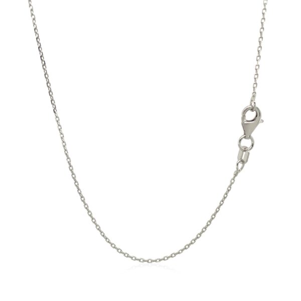 14k White Diamond Cut Cable Link Chain 0.8mm - Image 2