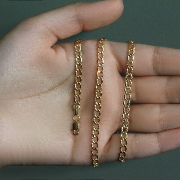 4.4mm 14k Yellow Gold Curb Chain - Image 6