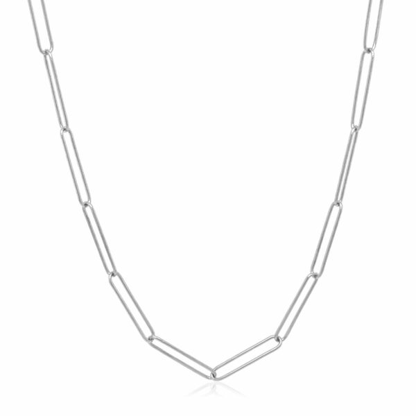 14k White Gold Wire Paperclip Chain (2.7mm) - Image 5