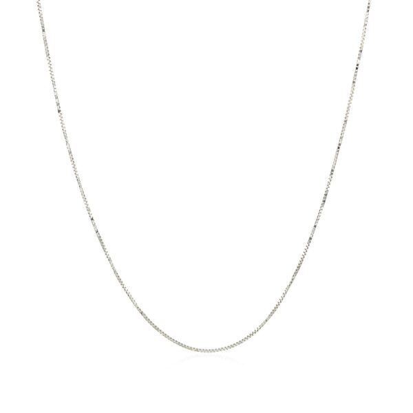 10k White Gold Classic Box Chain 0.45mm - Image 4