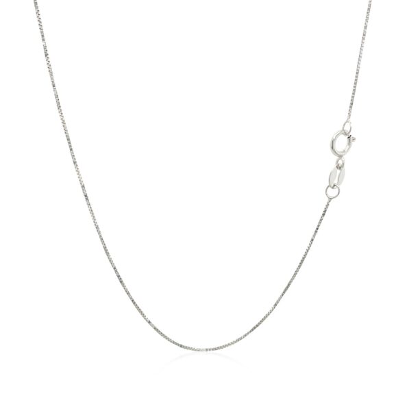 10k White Gold Classic Box Chain 0.45mm - Image 2