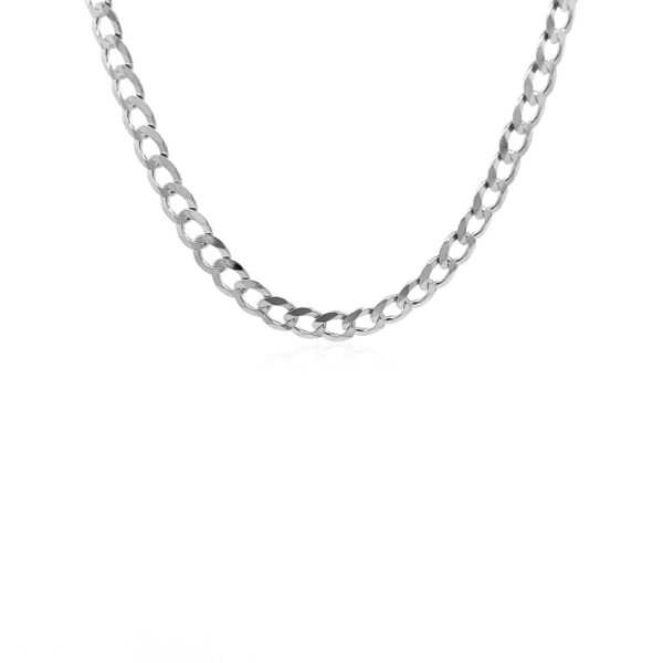 4.7mm 14k White Gold Solid Curb Chain - Image 3