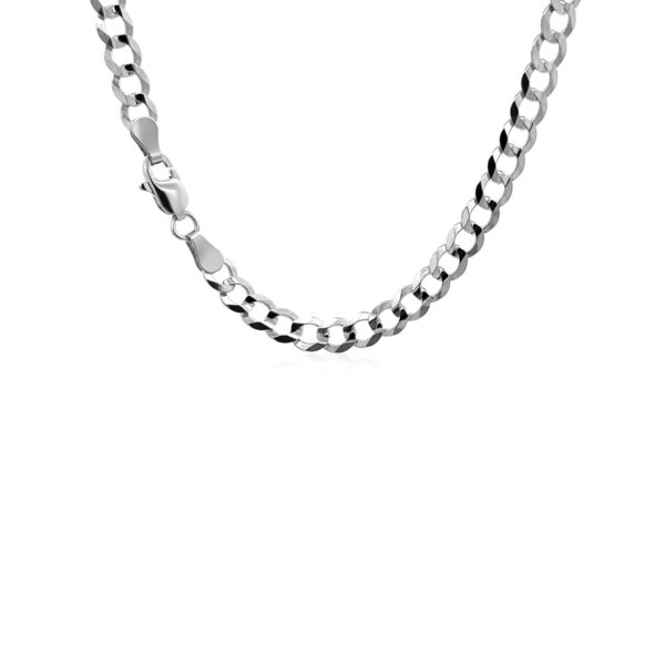 4.7mm 14k White Gold Solid Curb Chain - Image 4