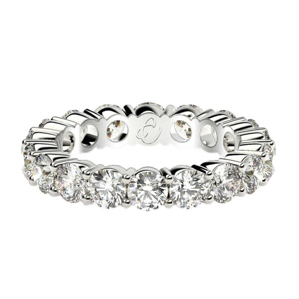 Round Cut Lab Grown Diamond Eternity Ring in 14k White Gold (2 cttw FG/VS2) - Image 4