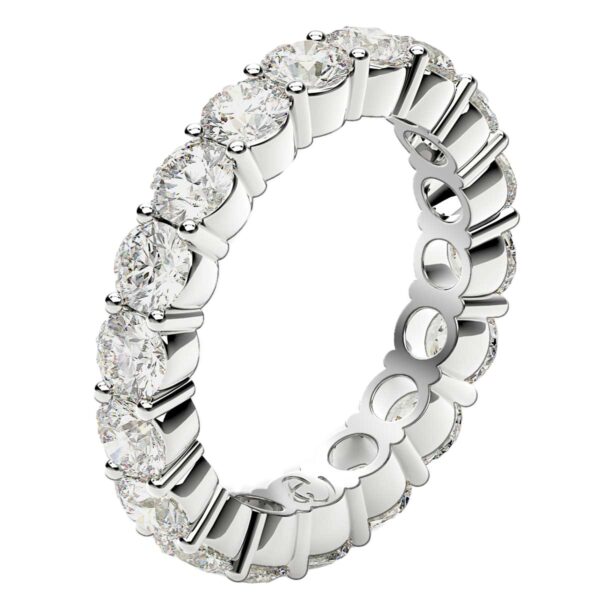 Round Cut Lab Grown Diamond Eternity Ring in 14k White Gold (2 cttw FG/VS2) - Image 6