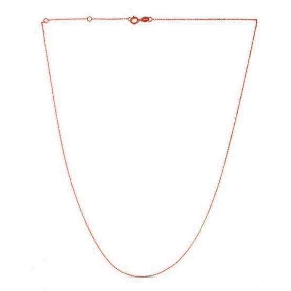 Double Extendable Diamond Cut Cable Chain in 14k Rose Gold (0.80mm) - Image 4