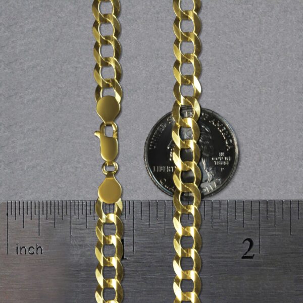 7.0mm 10k Yellow Gold Curb Chain - Image 3