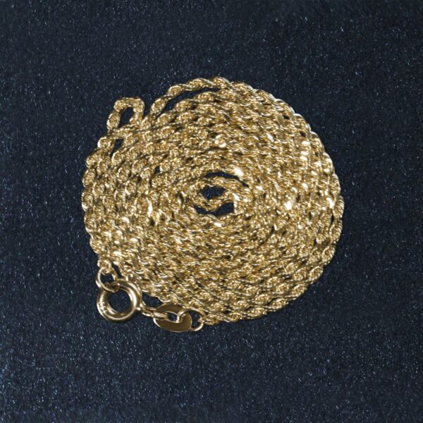 10k Yellow Gold Solid Diamond Cut Rope Chain 1.4mm - Image 9