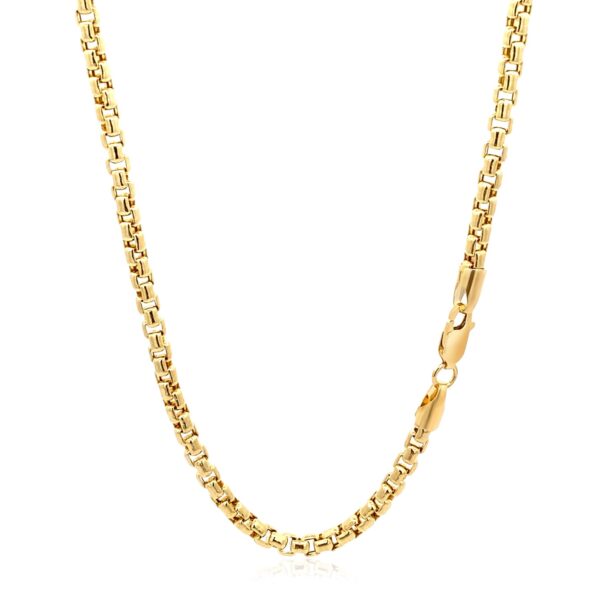 3.4mm 14k Yellow Gold Round Box Chain - Image 4