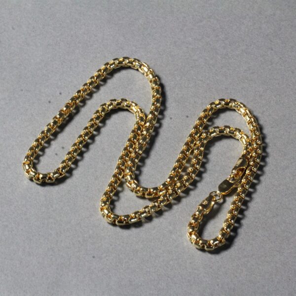 3.4mm 14k Yellow Gold Round Box Chain - Image 6