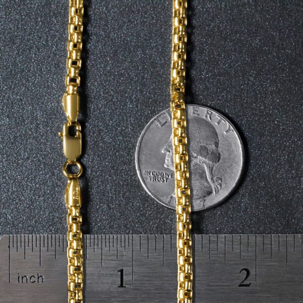 3.4mm 14k Yellow Gold Round Box Chain - Image 8