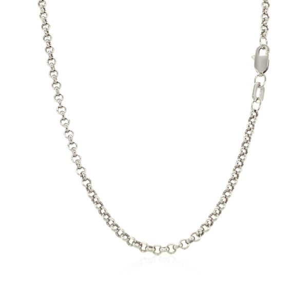 2.3mm 14k White Gold Rolo Chain - Image 2