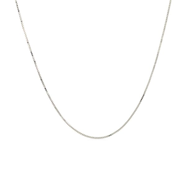 14k White Gold Classic Box Chain 0.45mm - Image 3